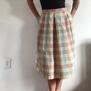 Vintage 60s made in USA plaid pocketed skirt